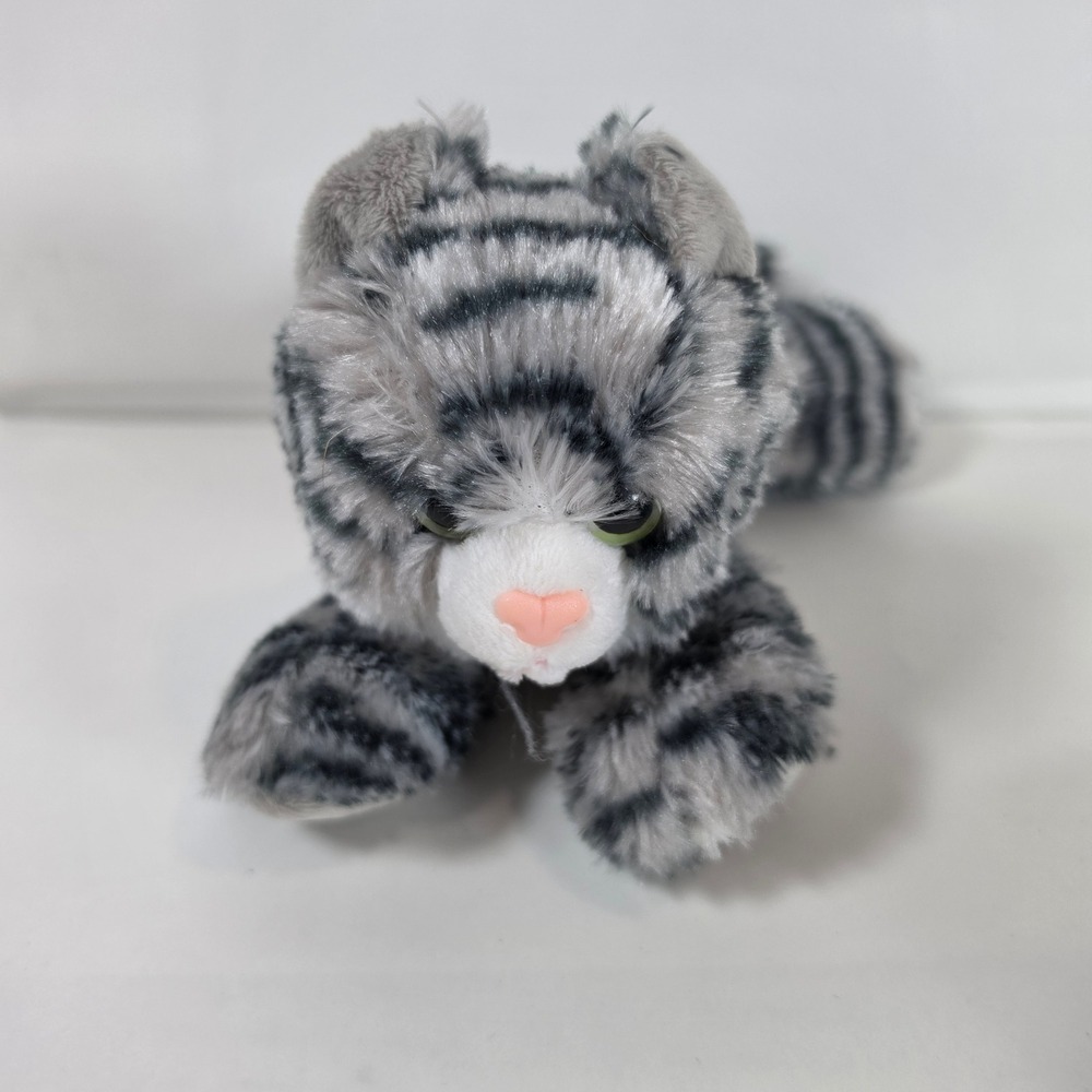 Aurora Flopsie Lily Gray Tabby Cat Plush Stuffed Animal 8"‎ Toy Striped Kitten